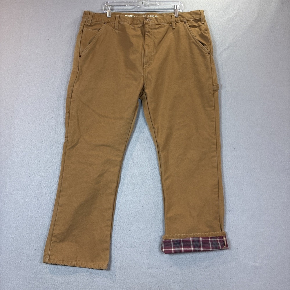Dickies‎ Men Relaxed Carpenter Flannel Lined Workwear Utility Duck Canvas 42X30
